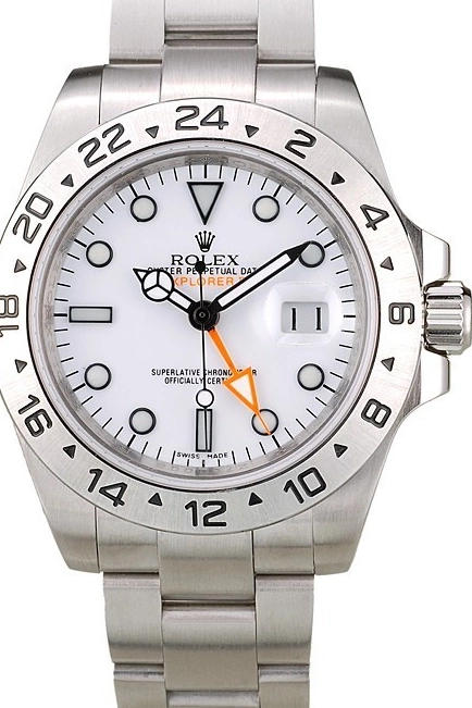 Rolex aaa copy Watch Steel Stainless Rolex Explorer Bezel Dial White 0624